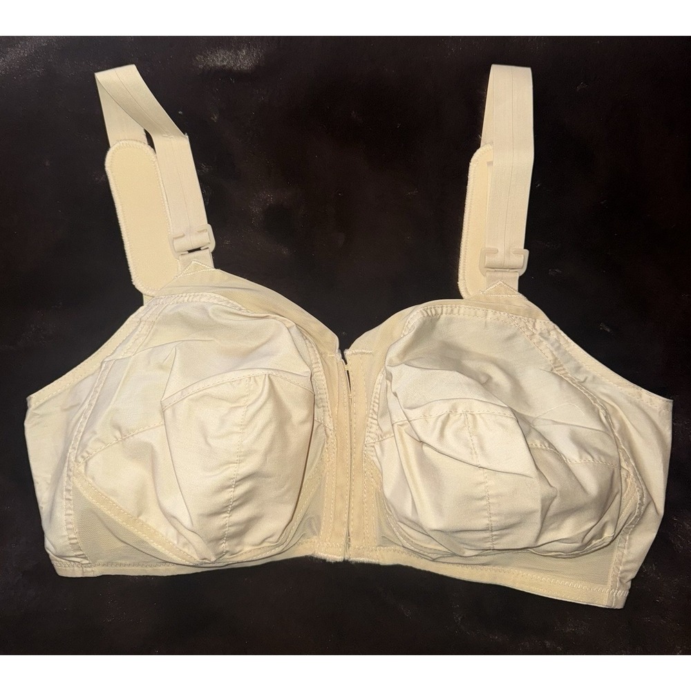Vintage Exquisite Form Bra 38d‎ Front Hook Beige Wireless